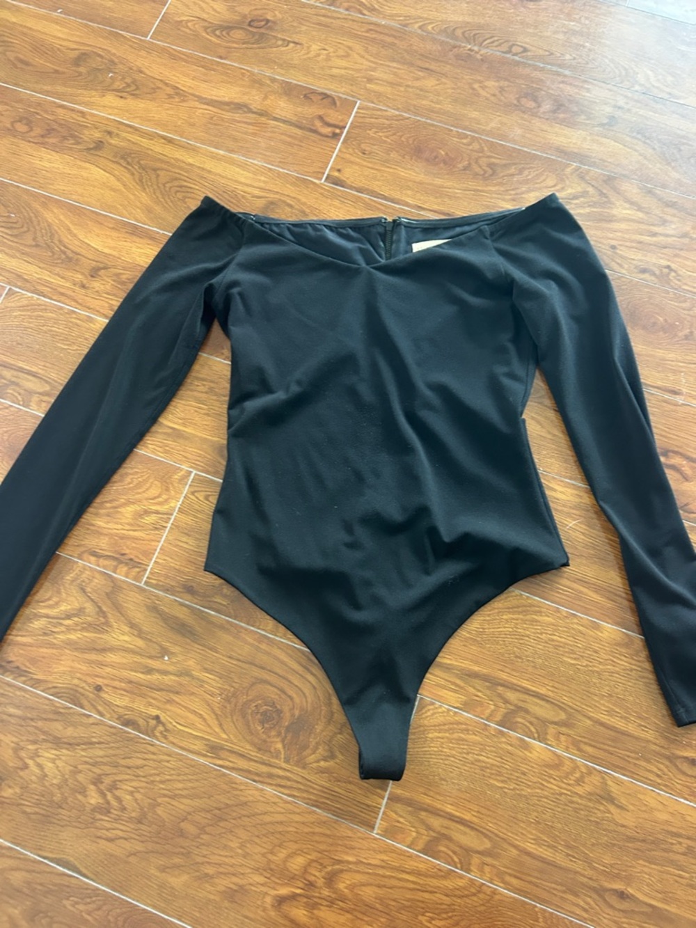 Alice + Olivia Black Off-Shoulder Bodysuit